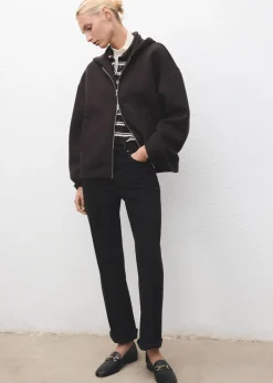 MANGO Buckle leather moccasins Black Clearance