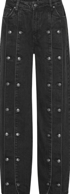 Dame ROTATE Birger Christensen BUTTON DETAIL WIDE JEANS