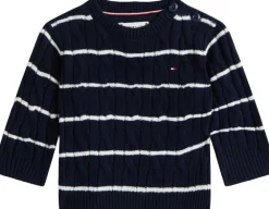 Tommy Hilfiger CABLE SWEATER Dark night navy stripes New