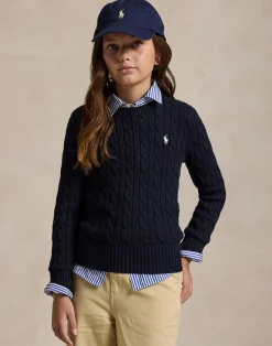 Børn Polo Ralph Lauren Cable-Knit Cotton Sweater