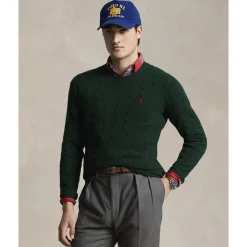 Polo Ralph Lauren Cable-Knit Wool-Cashmere Sweater Moss agate Online