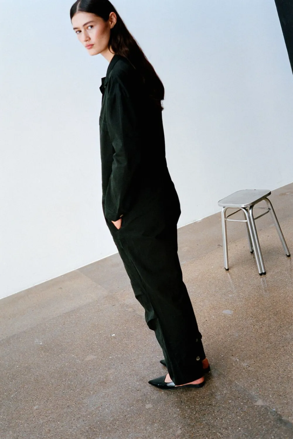 Rabens Saloner Canvas light jumpsuit - Jozette Faded black Discount