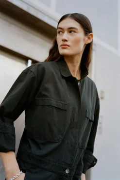 Rabens Saloner Canvas light jumpsuit - Jozette Faded black Discount