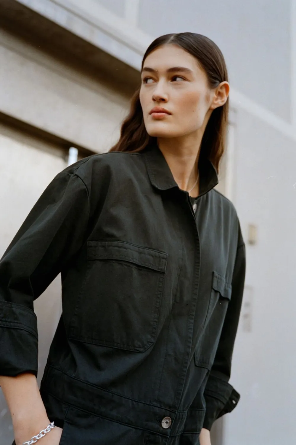 Rabens Saloner Canvas light jumpsuit - Jozette Faded black Discount