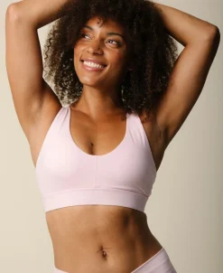 Cartel Copenhagen Cartel x Align by Blume cross-over sports top (brushed) - Blush Lyser&oslash;d Best