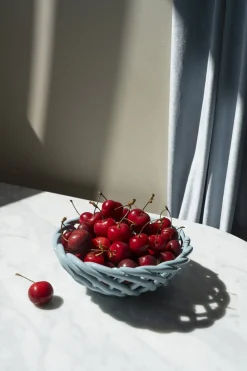 OCTAEVO CERAMIC BASKET SICILIA SMALL LIGHT BLUE Sale