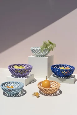 OCTAEVO CERAMIC BASKET SICILIA SMALL LIGHT BLUE Sale