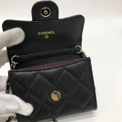 Chanel Vintage Chanel Wallet On Chain Black New