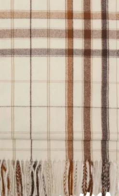 Dame MANGO Check scarf with fringed ends