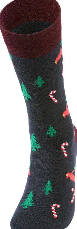 Lindbergh Christmas bamboo sock Blå Outlet