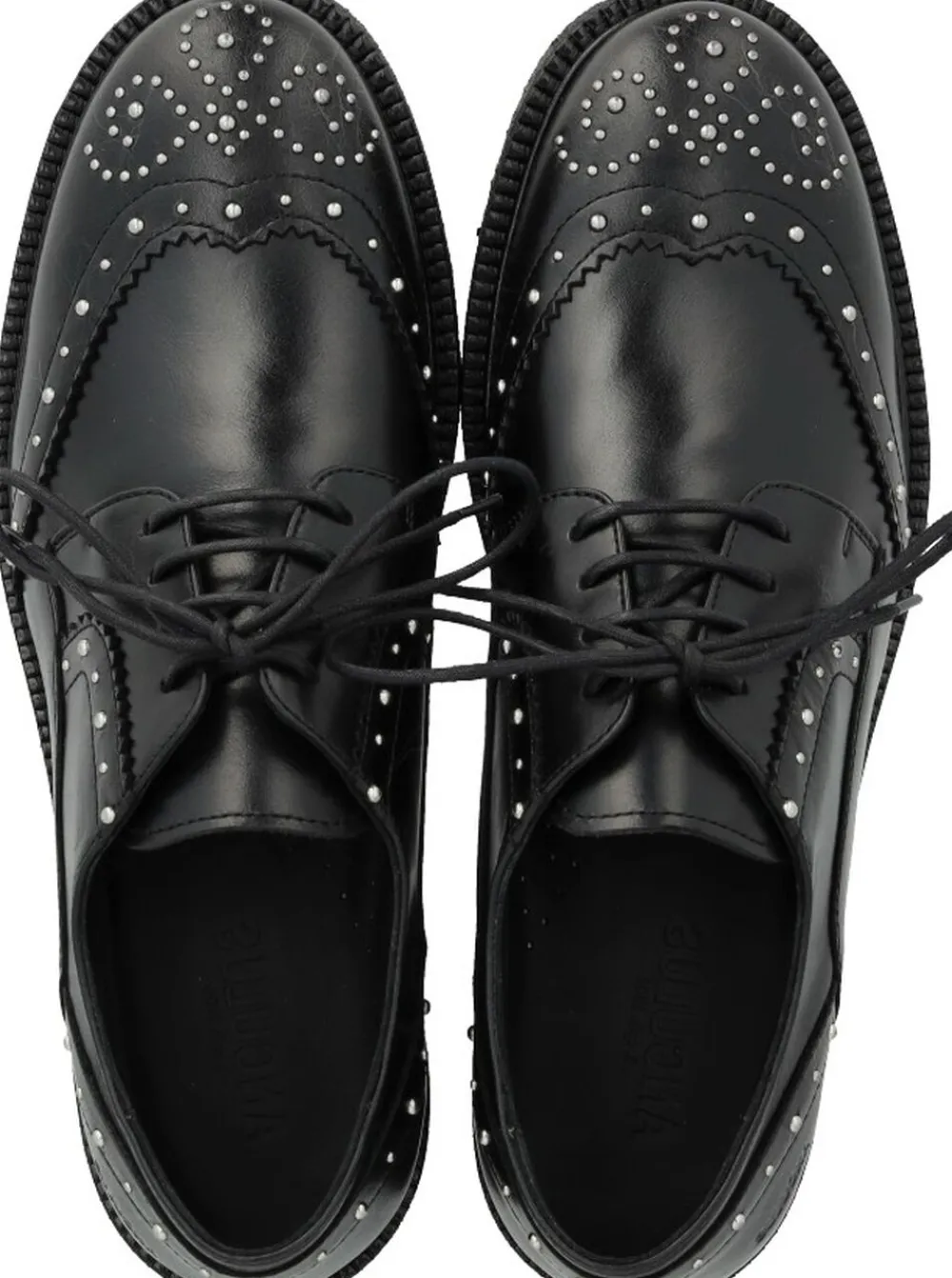 ANGULUS Chunky snøresko i læder med dekorat 1835 black Sale