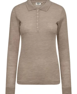 Dame Magasin du Nord Collection Cilla 12 Langærmede polo strik - 100% Merino uld RWS