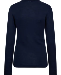 Dame Magasin du Nord Collection Cilla 12 Langærmede polo strik - 100% Merino uld RWS