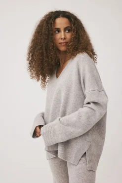 Magasin du Nord Collection Classic 3 - 100% Cashmere Light grey melange Sale