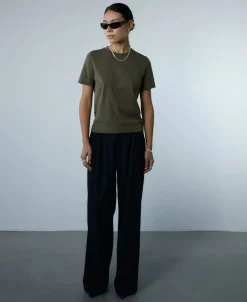 Bareen Classic Fit T-shirt Women Olive green Online