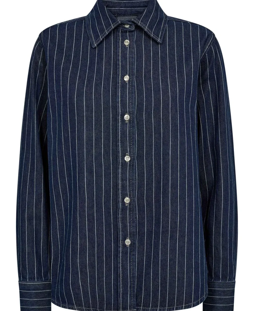 Magasin du Nord Collection Cleo 16 Denimskjorte - 100% Økologisk bomuld GOTS Navy pin stripe New