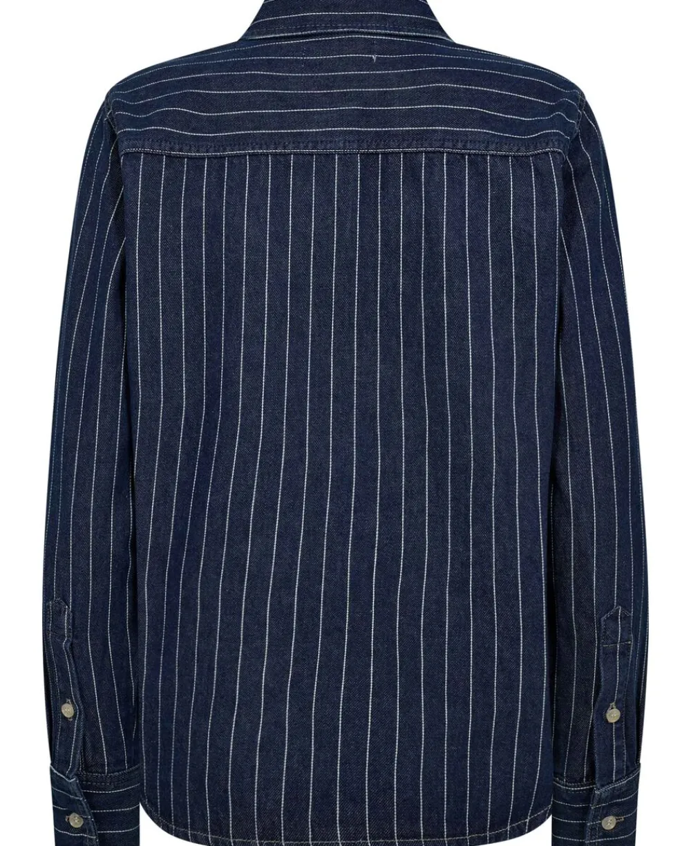 Magasin du Nord Collection Cleo 16 Denimskjorte - 100% Økologisk bomuld GOTS Navy pin stripe New