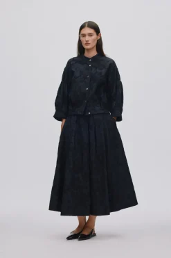 Dame Rabens Saloner Clipped jacquard full skirt - Bisha