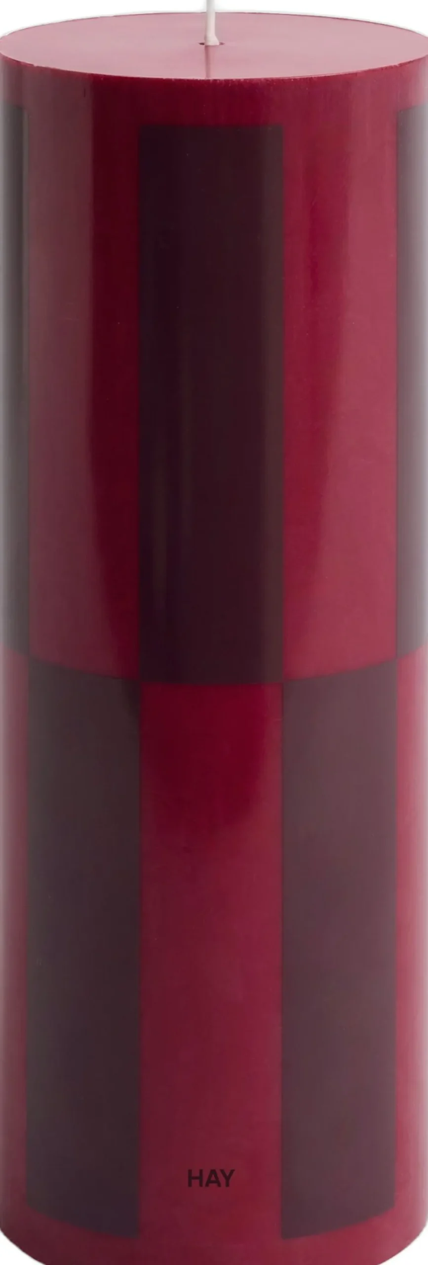 Column Candle-Large-Wine with bordeaux large check>Hay Hot
