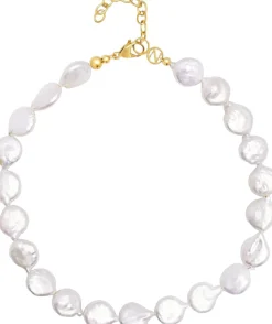 Nialaya Como Flat Pearl Choker