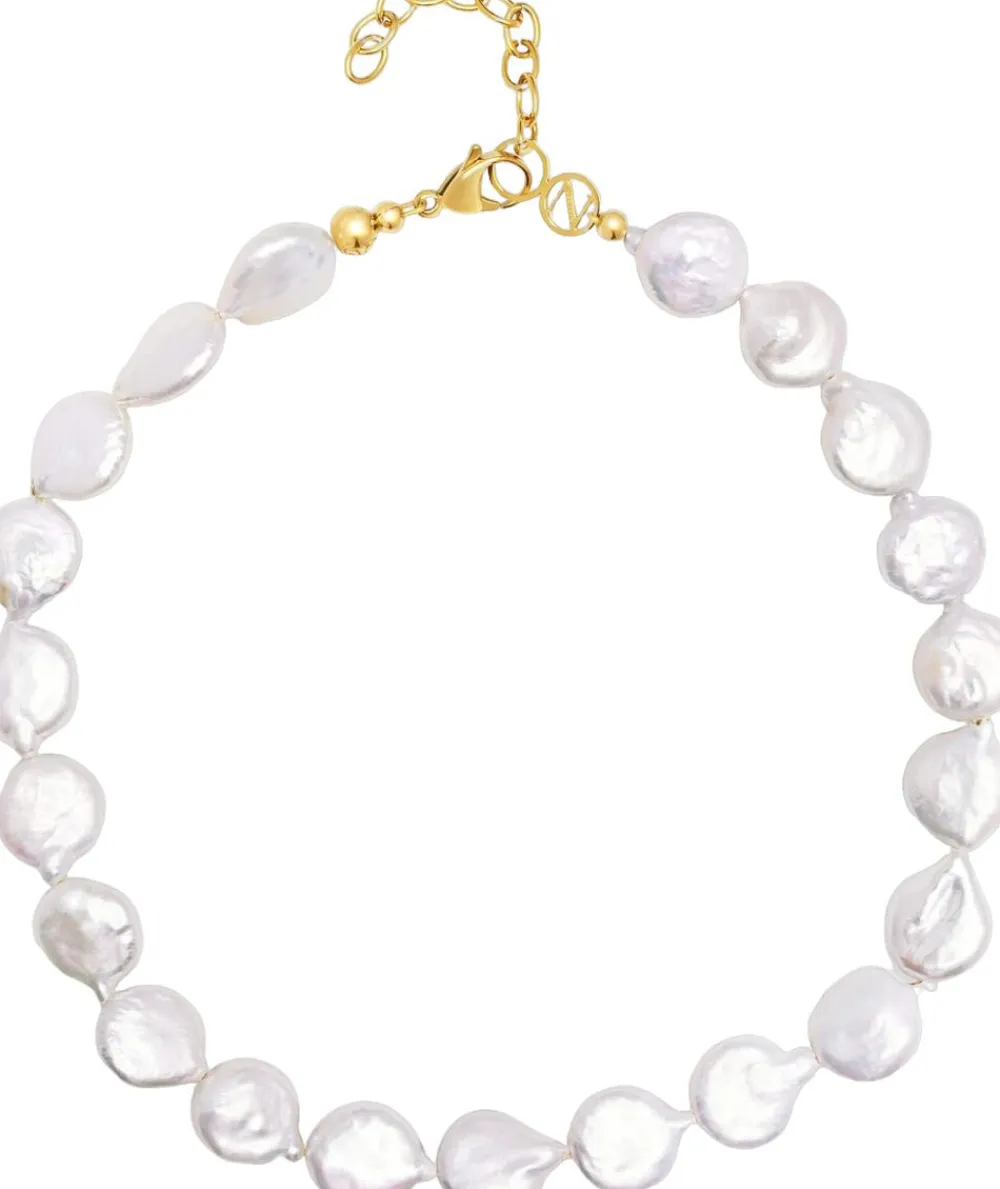 Nialaya Como Flat Pearl Choker