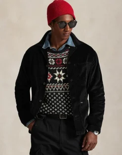 Polo Ralph Lauren Corduroy Utility Overshirt Sort Clearance