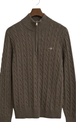 Gant COTTON CABLE HALF ZIP Seawood melange Online