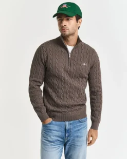 Gant COTTON CABLE HALF ZIP Seawood melange Online