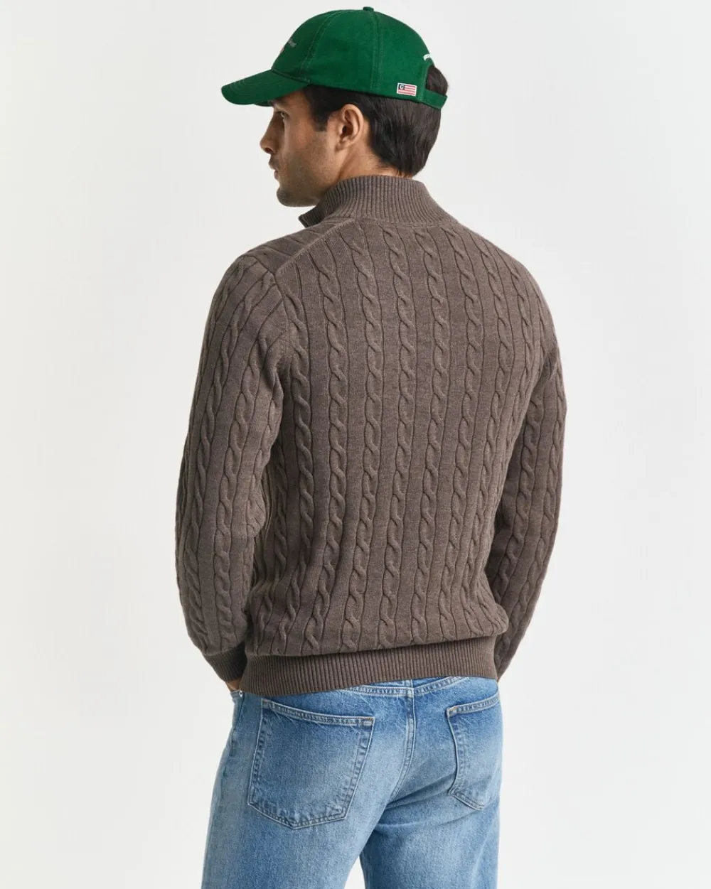 Gant COTTON CABLE HALF ZIP Seawood melange Online