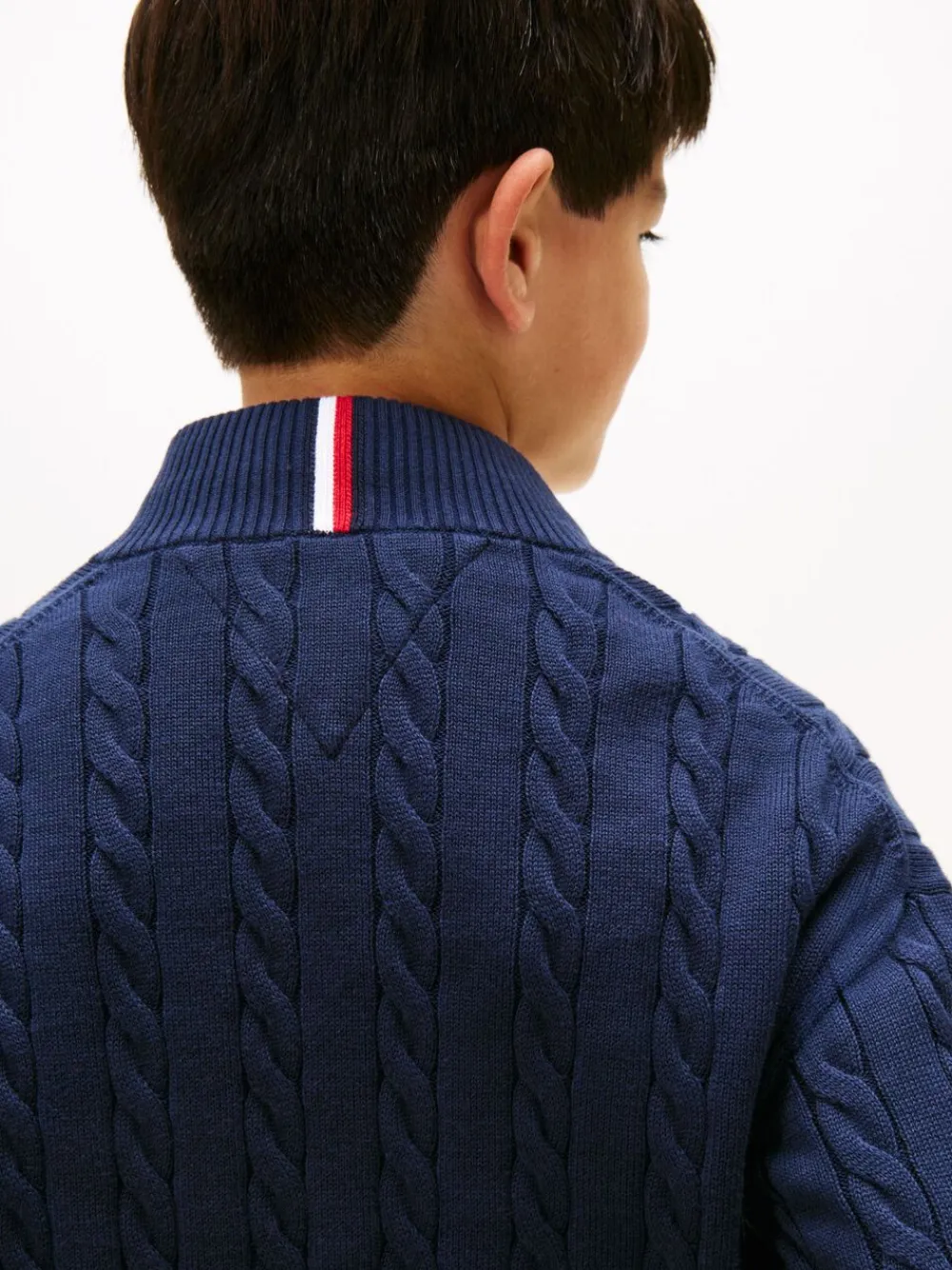 COTTON CABLE HALF ZIP SWEATER>Tommy Hilfiger New