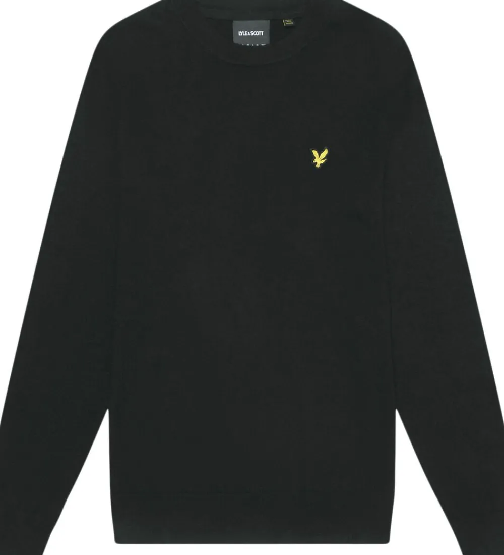 Lyle & Scott Cotton Merino Crew Neck Jumper Z865 jet black New