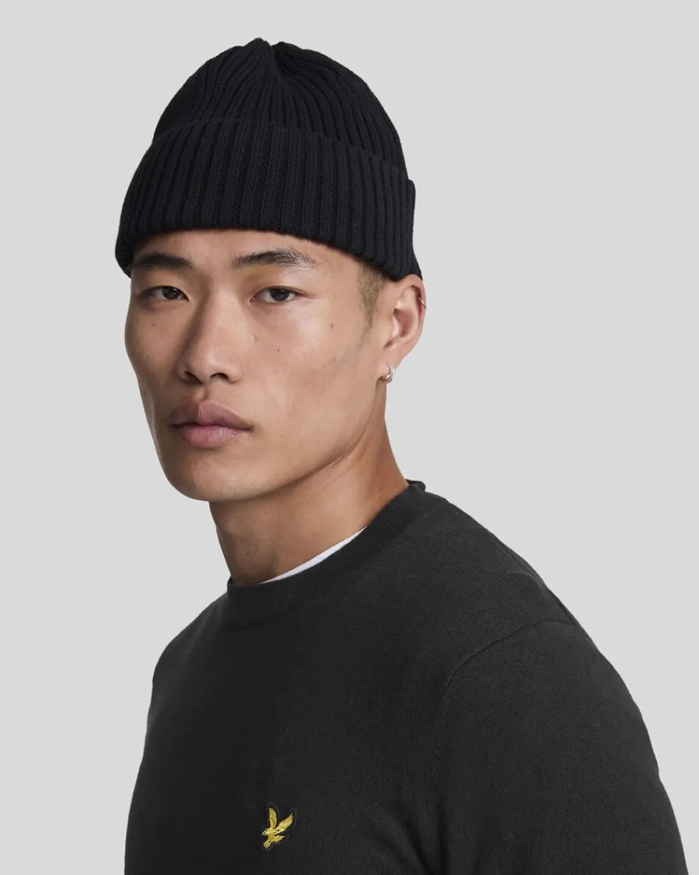 Lyle & Scott Cotton Merino Crew Neck Jumper Z865 jet black New