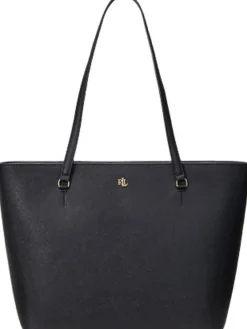 Dame Lauren Ralph Lauren Crosshatch Leather Medium Karly Tote
