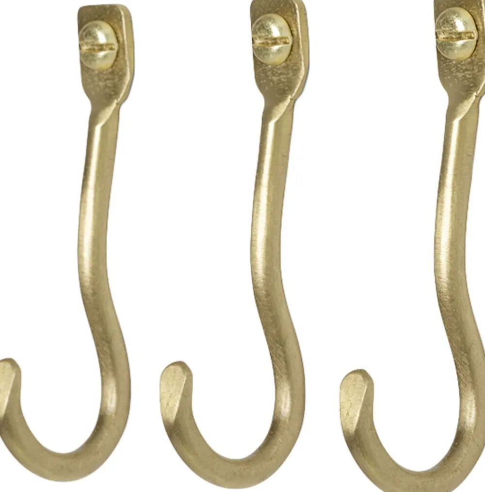 Ferm Living Curvature Hooks - Set of 3 - Brass New