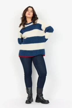 Dame Wasabiconcept Curvy WA-JOLIE 1 Pullover Blå