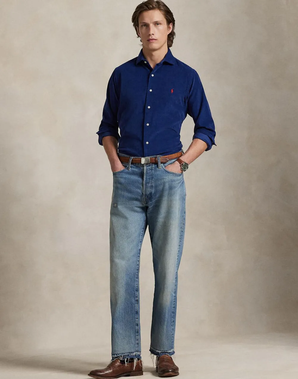 Polo Ralph Lauren Custom Fit Corduroy Shirt Freshwater Clearance