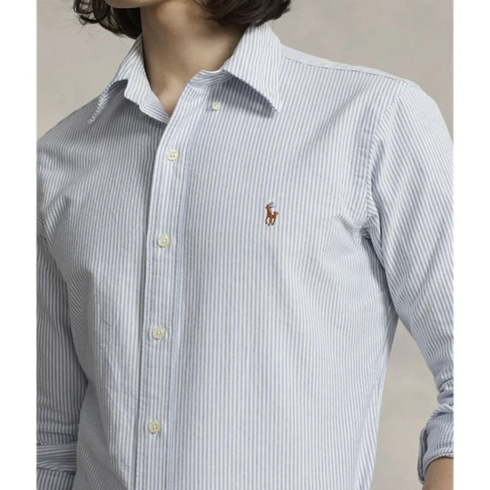 Polo Ralph Lauren Custom Fit Oxford Shirt Blue/white stripe Clearance