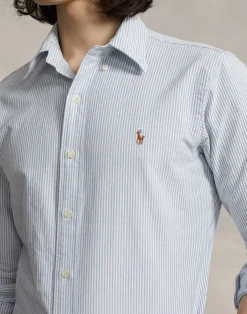 Polo Ralph Lauren Custom Fit Oxford Shirt Blue/white stripe Clearance