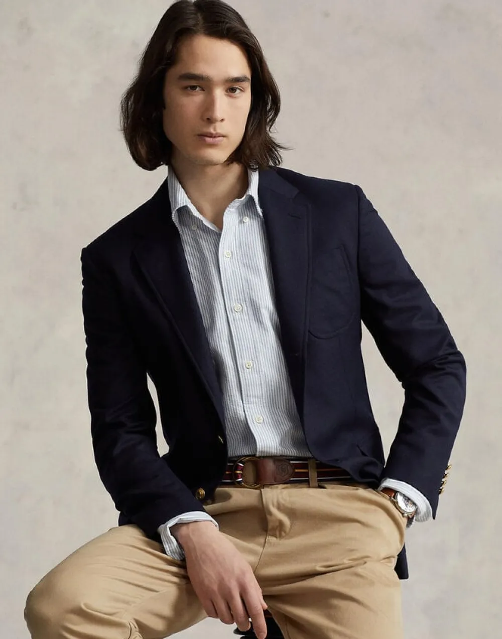 Polo Ralph Lauren Custom Fit Oxford Shirt Blue/white stripe Clearance