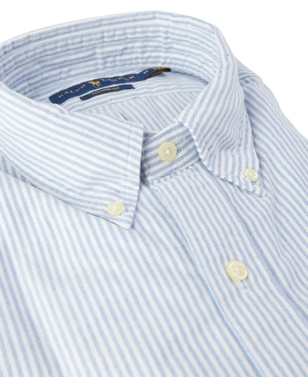 Polo Ralph Lauren Custom Fit Oxford Shirt Blue/white stripe Clearance