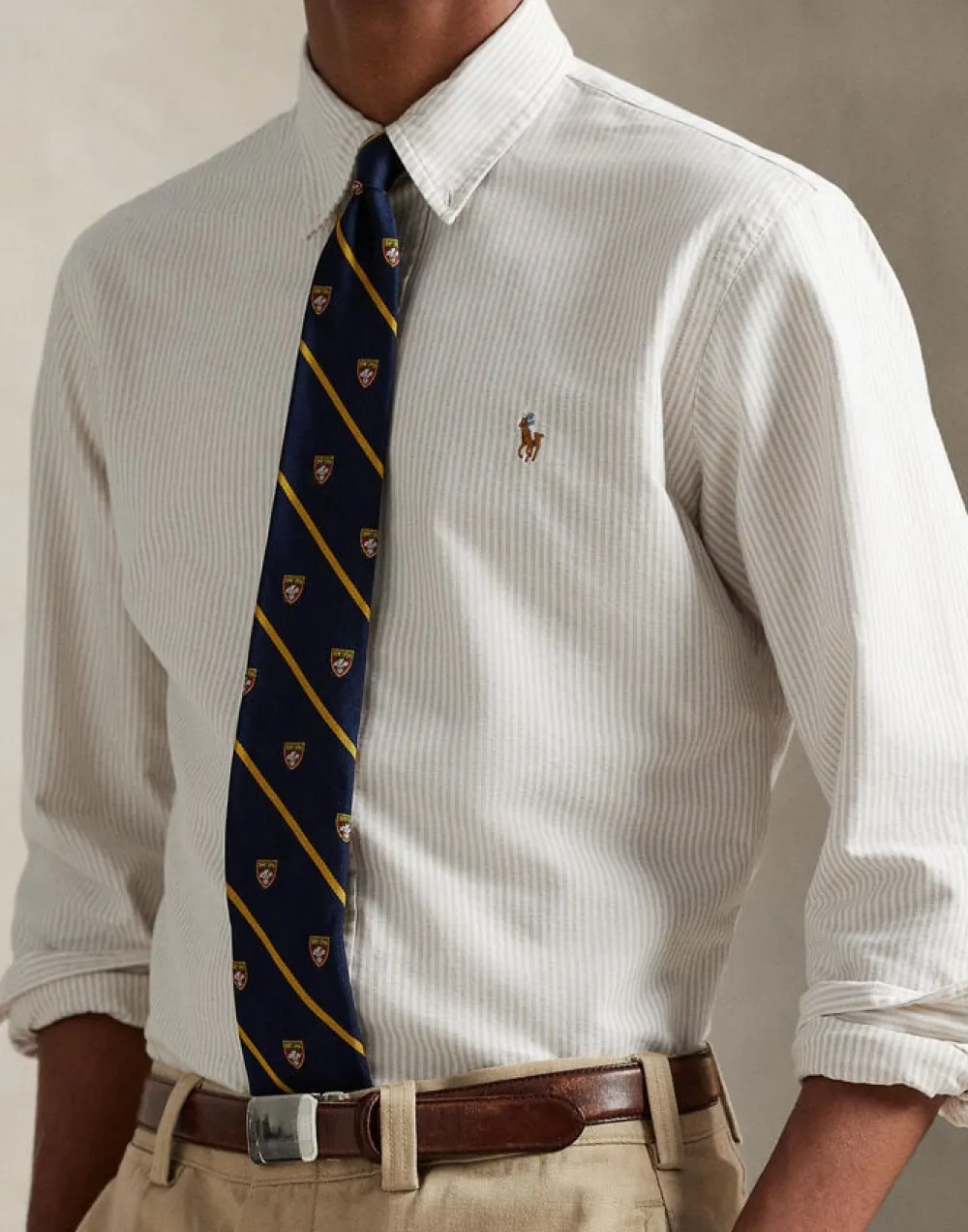 Custom Fit Striped Oxford Shirt>Polo Ralph Lauren Discount