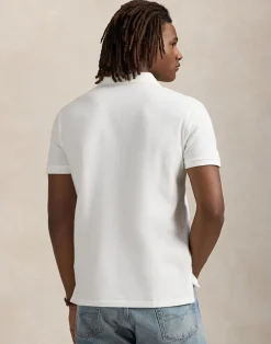 Polo Ralph Lauren Custom Slim Fit Mesh Polo Hvid Clearance