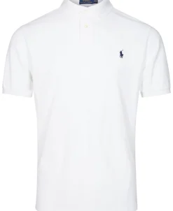 Polo Ralph Lauren Custom Slim Fit Mesh Polo Hvid Clearance