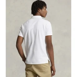 Polo Ralph Lauren Custom Slim Fit Mesh Polo Hvid Clearance