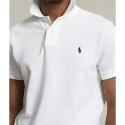 Polo Ralph Lauren Custom Slim Fit Mesh Polo Hvid Clearance