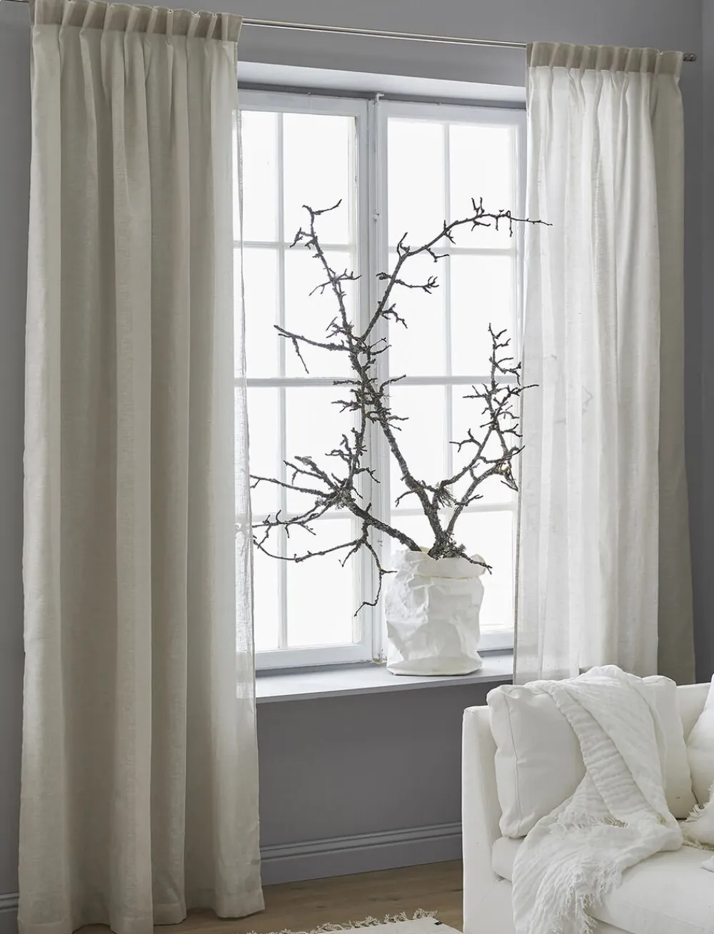 Himla Dalsland Curtain with heading tape Oatmeal New