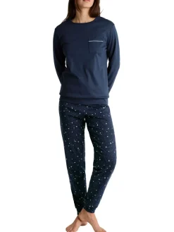 DAMEN Pyjama mit Bündchen><noscript><img width=