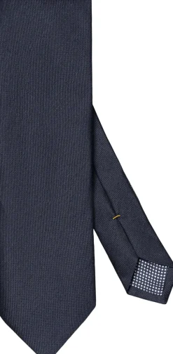 ETON Dark blue Solid Silk Linen Tie Blå Clearance