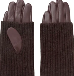 DAY ET Day Leather Knit Glove Chocolate plum Outlet