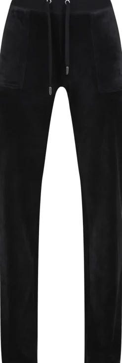 Juicy Couture Del Ray Classic Velour Pant Pocket Design Black New